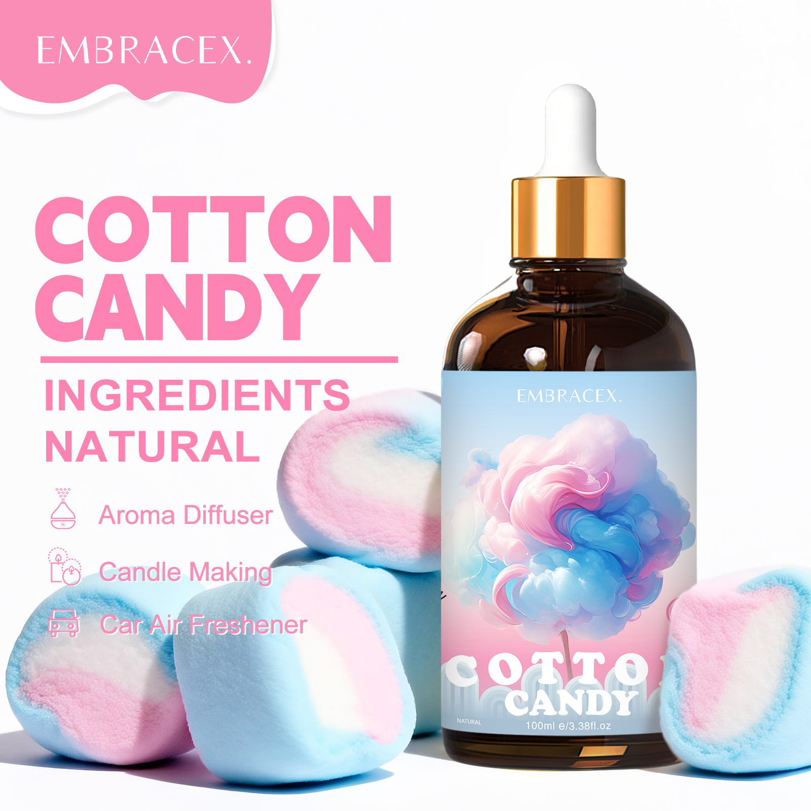 Candle Making Oils - 100ml Cotton Candy Essential Oil Massage