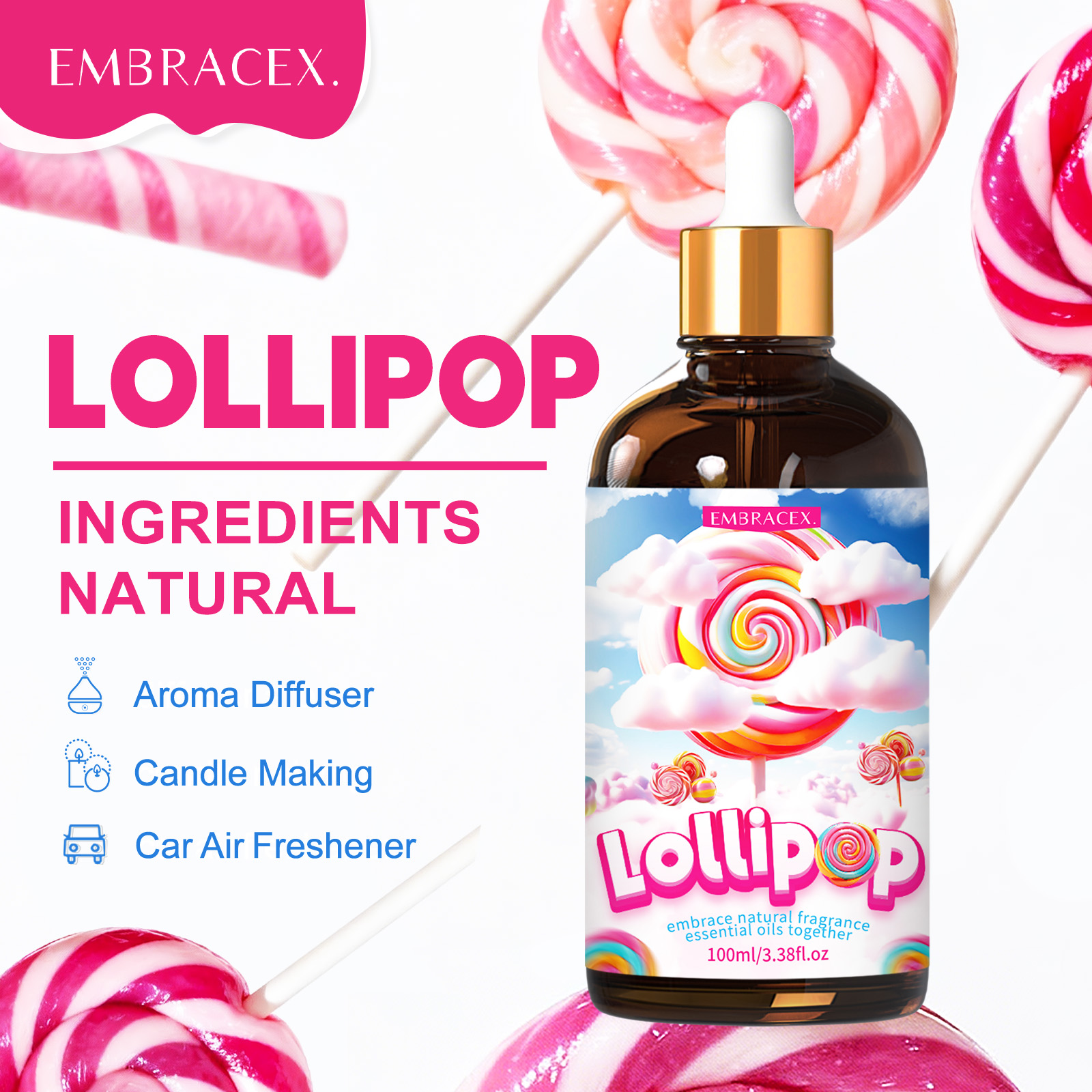 Candle Making Oils - 100ml Lollipop Essential Oil Perfume Skincare