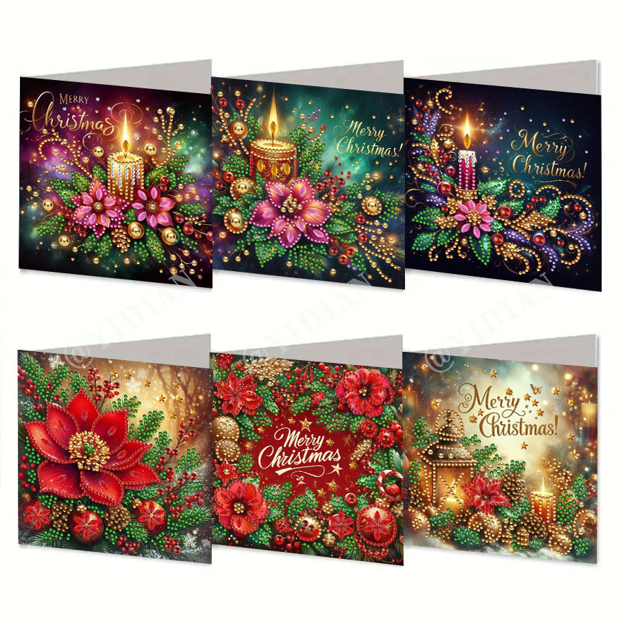 Candle Making Design - 6-piece Christmas diamond painting set, Christmas