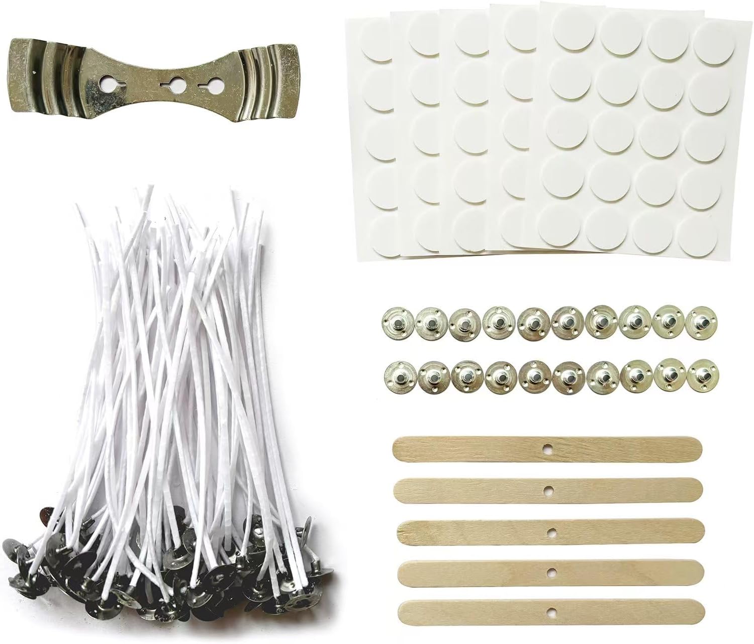 Candle Making Glass - 100pcs Candle Wicks Kit with Stickers,