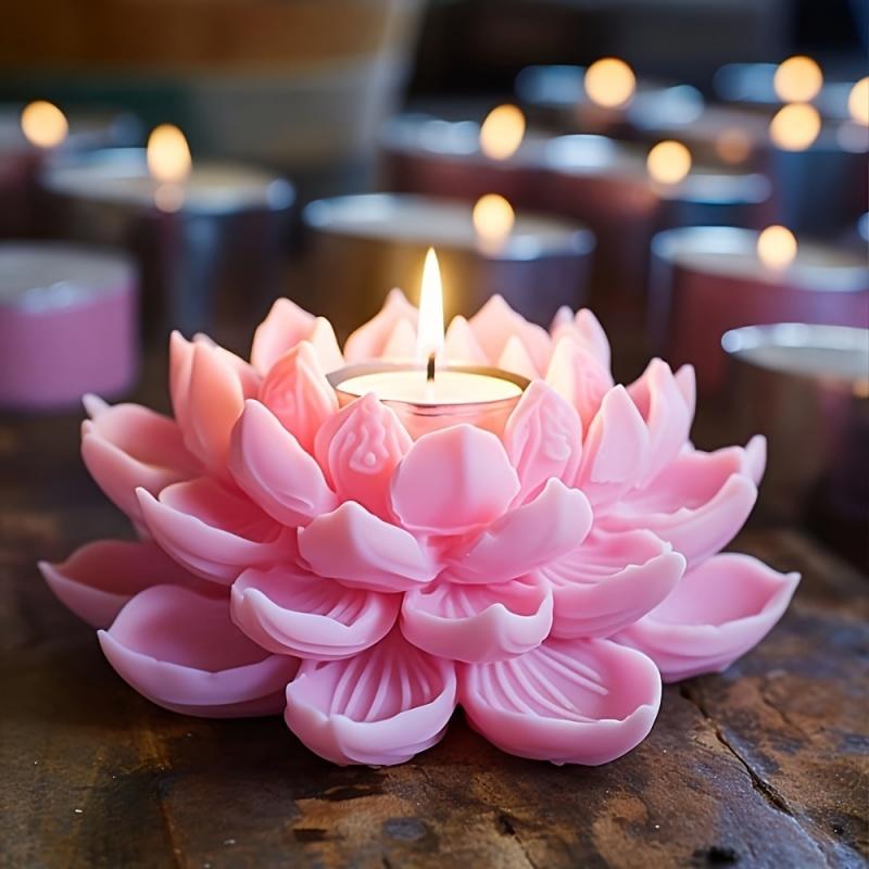 Candle Making Design - 1PC Lotus Flower Candle Mold Silicone