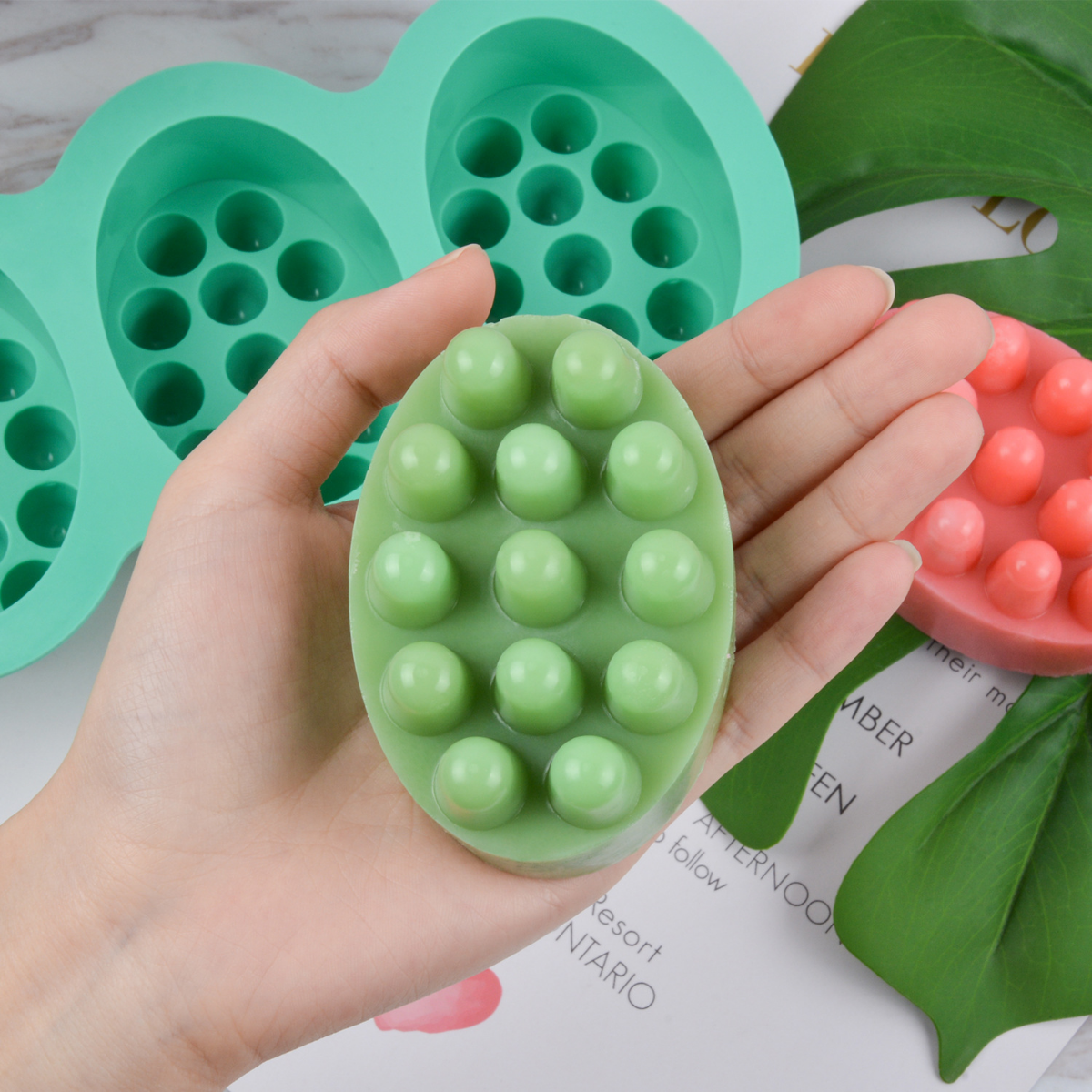 Candle Making Kit - 4 Hole Oval Massage Soap Silicone