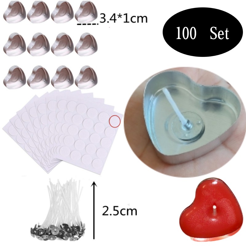 100 Sets Heart shaped Empty Al - Candle Making Reno 리뷰 및 가격