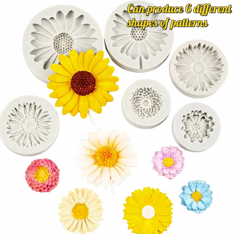 6 Pieces，Sunflower Daisy Silic - Candle Making Design 리뷰 및 가격