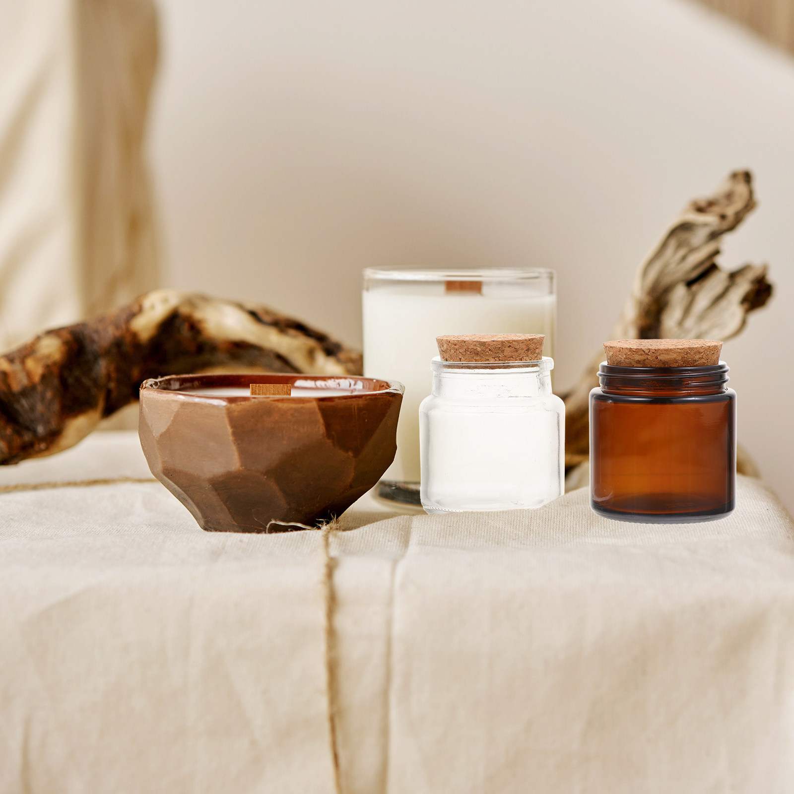 4Pcs Jars with Wooden Lids Gla - Candle Making Glass 리뷰 및 가격