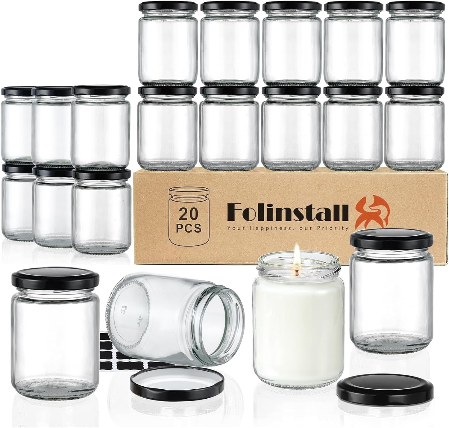 8 oz Small Glass Jars with Air - Candle Making Glass 리뷰 및 가격