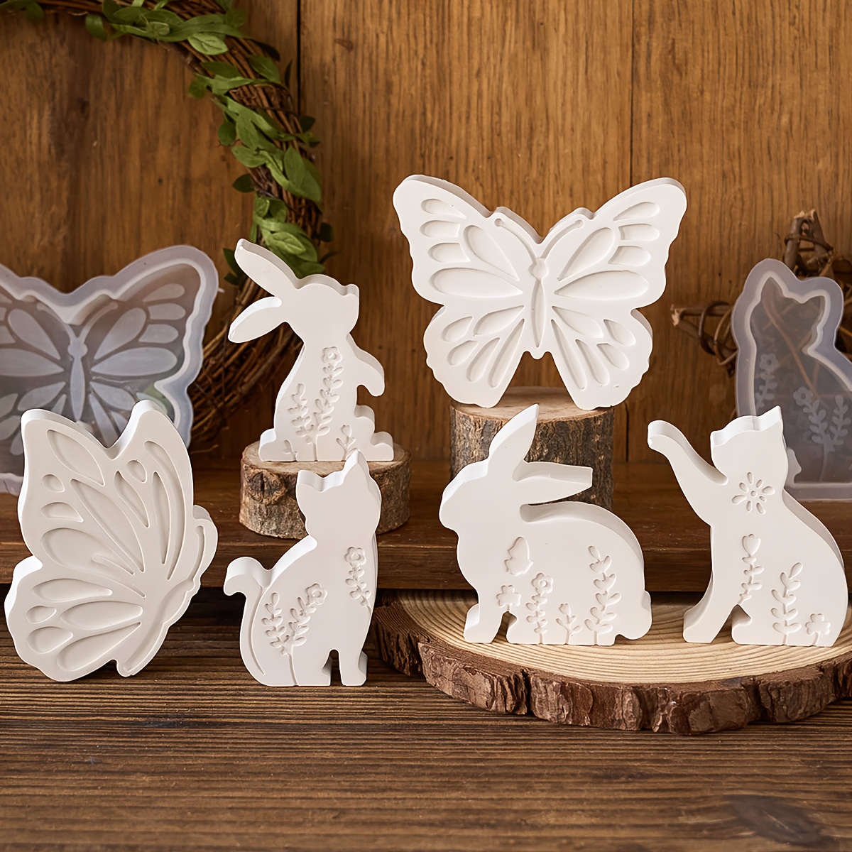 6pcs - 3D Rabbit and Kitten Si - Candle Making Moulds 리뷰 및 가격