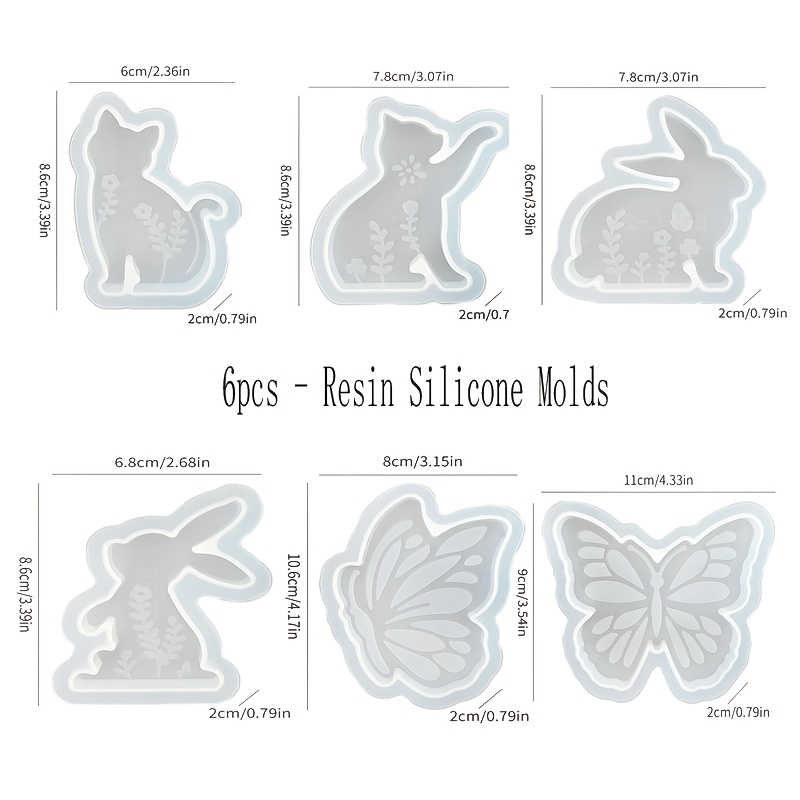 6pcs - 3D Rabbit and Kitten Si - Candle Making Moulds 리뷰 및 가격