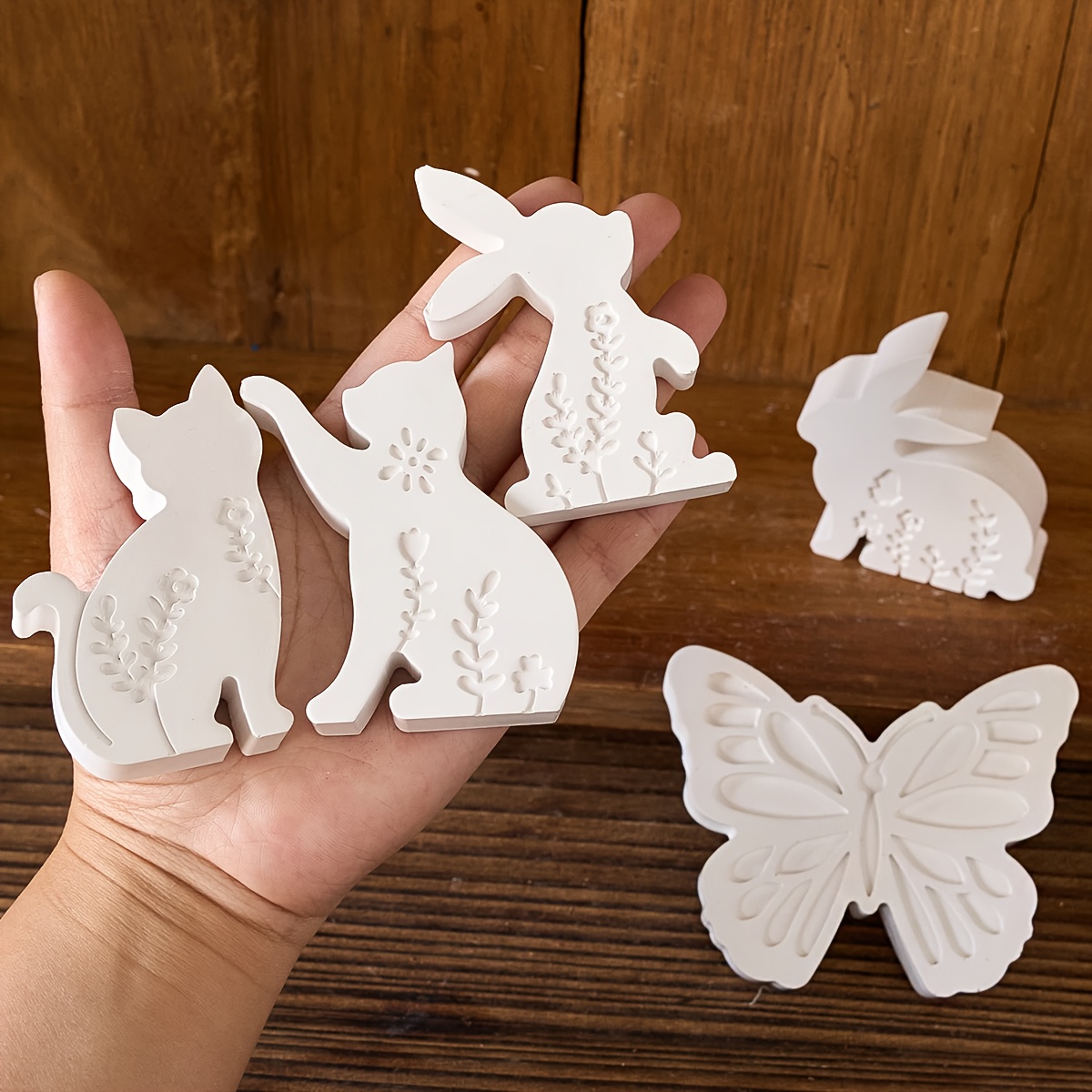 6pcs - 3D Rabbit and Kitten Si - Candle Making Moulds 리뷰 및 가격