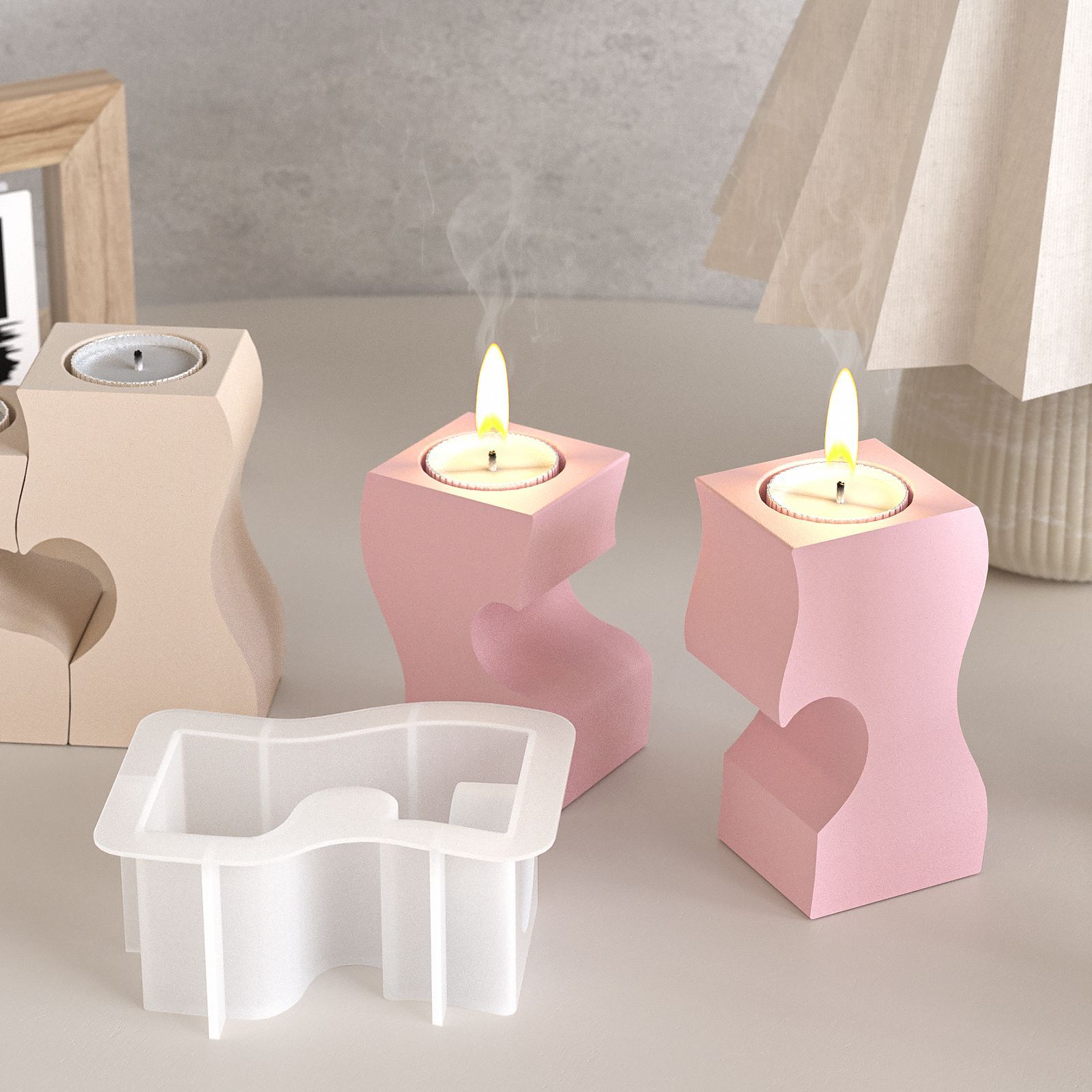 S Heart Candlestick Silicone M - Candle Making Moulds 리뷰 및 가격