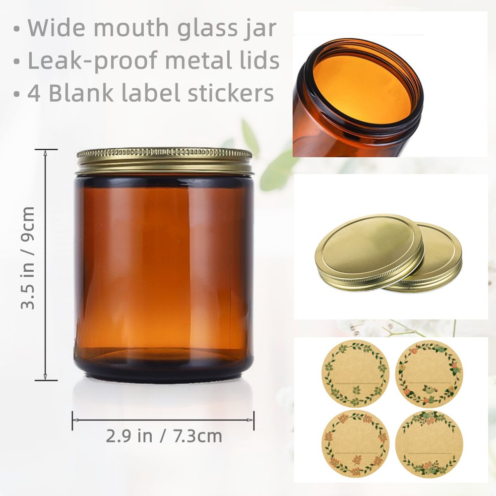 Empty Candle Jars, 8oz Amber G - Candle Making Glass 리뷰 및 가격