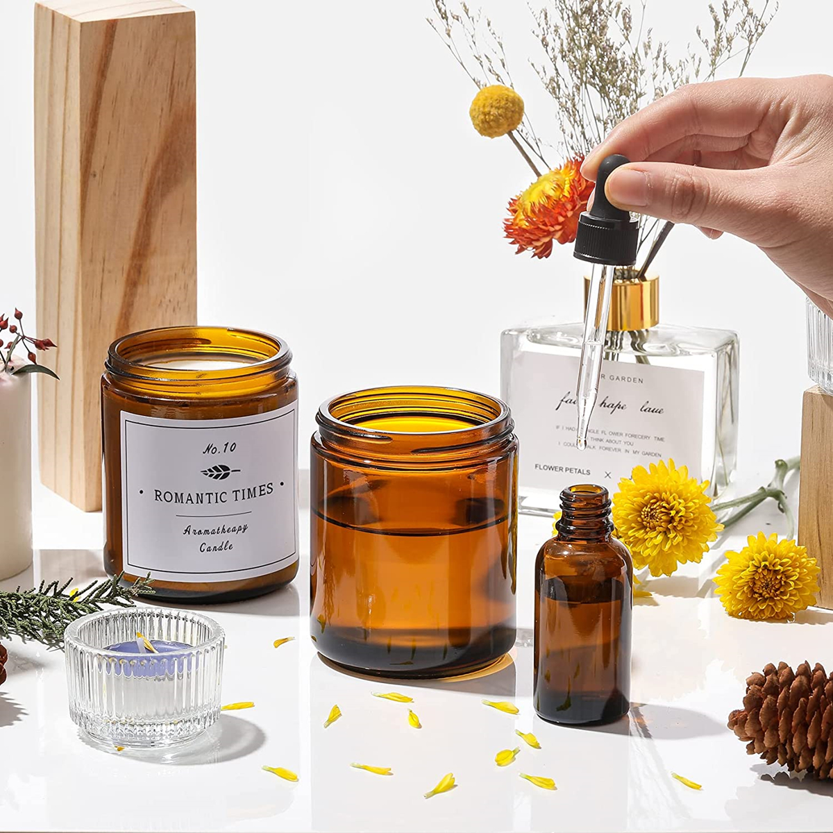 Empty Candle Jars, 8oz Amber G - Candle Making Glass 리뷰 및 가격