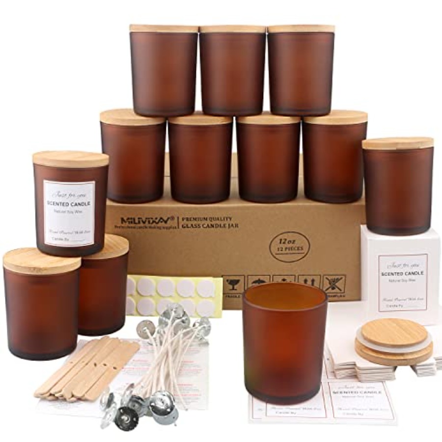 12 Pack 12 OZ Glass Candle Jar - Candle Making Glass 리뷰 및 가격