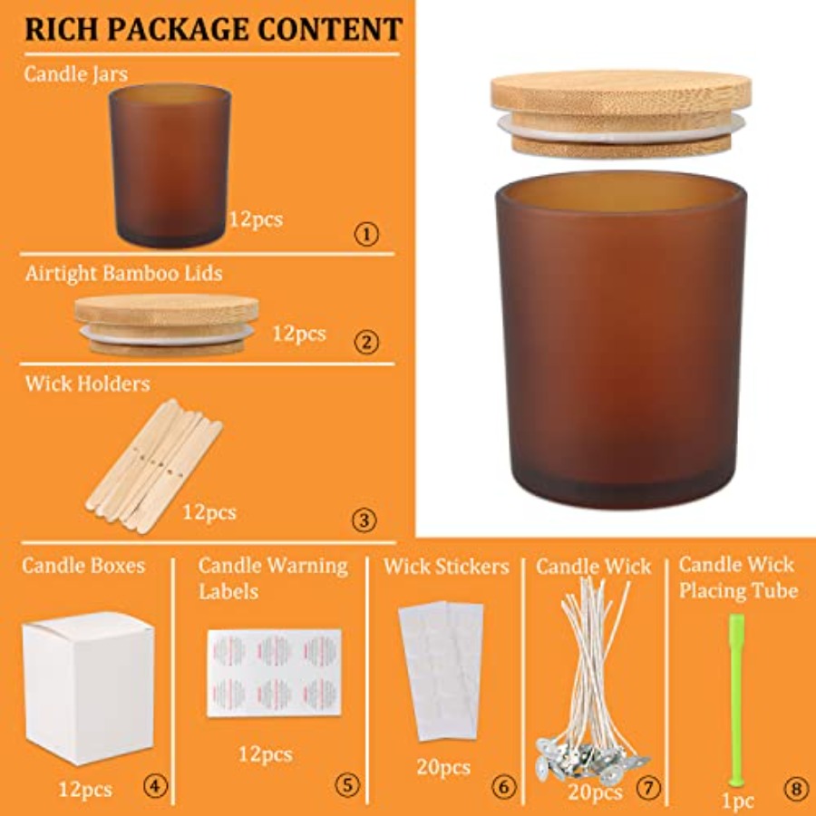 12 Pack 12 OZ Glass Candle Jar - Candle Making Glass 리뷰 및 가격