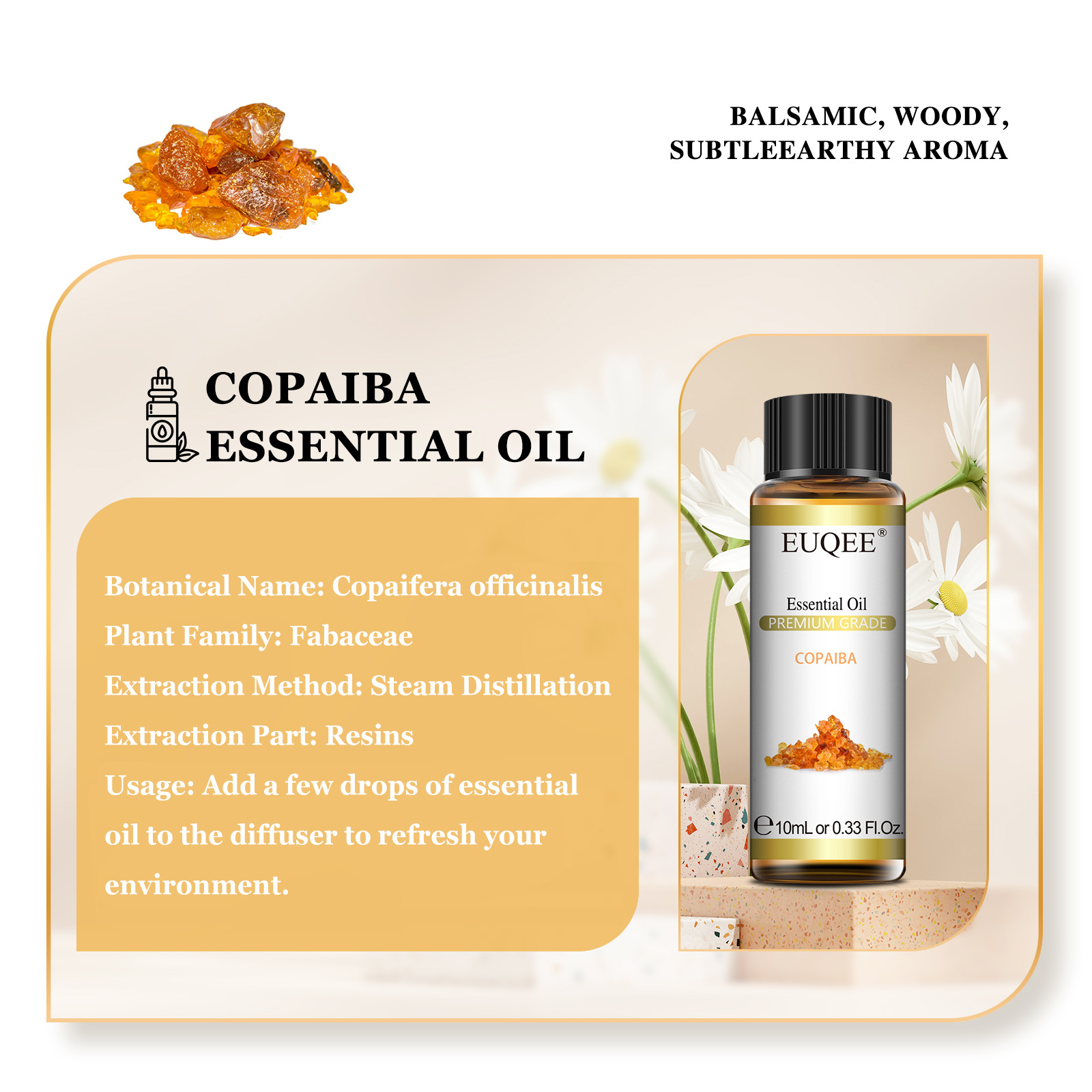 EUQEE 10mL Copaiba Essential O - Candle Making Glass 리뷰 및 가격