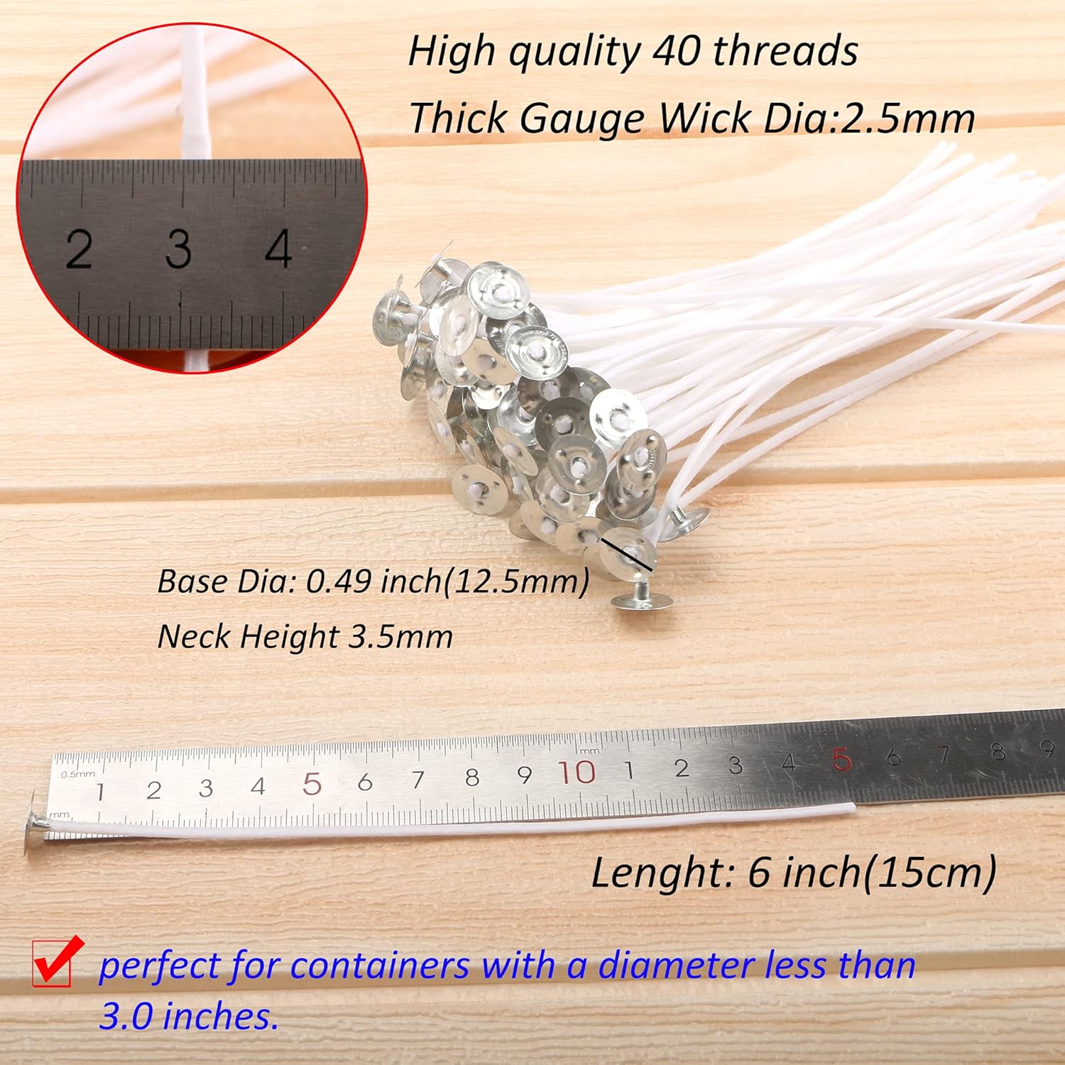 100 Piece 6 inch Pre-Waxed Can - Candle Making Glass 리뷰 및 가격